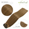 Picture of WindTouch Clip in Hair Extensions Brown Hair Extensions 12Inch Hair Extensions 70g 7PCS Human Hair Extensions #6 Medium Light Brown Clip in Hair Extensions Real Human hair