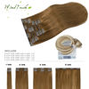 Picture of WindTouch Clip in Hair Extensions Real Human Hair Long Hair Extensions 22 Inch 70g #6 Medium Light Brown 7PCS Brown Hair Extensions Real Human Hair