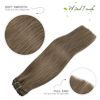 Picture of WindTouch Clip in Hair Extensions Human Hair Ash Brown Hair Extensions For Women 15Inch 70g Straight #8