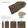 Picture of WindTouch Clip in Hair Extensions Human Hair Ash Brown Hair Extensions For Women 15Inch 70g Straight #8