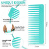 Picture of Patelai Wide-Tooth Comb for Curly Hair, Large Hair Detangling Comb for Wet Dry Hair - Cyan, Rose Red, 2 Count (Pack of 1), Unisex, Hair Comb