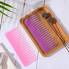 Picture of Large Wide Tooth Detangling Comb for Curly and Wet/Dry Hair - No Handle, Styling Shampoo Comb (Pink, Rose Red)