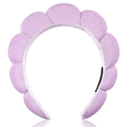 Picture of Ayesha Spa Headband for Women Sponge Headband for Washing Face Clouds Soft Hairband Makeup Headbands for Women Girls Shower Makeup Skincare (Purple)