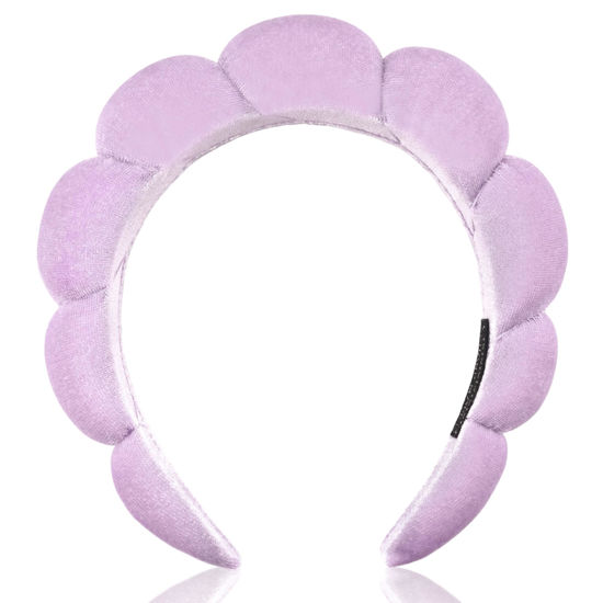 Picture of Ayesha Spa Headband for Women Sponge Headband for Washing Face Clouds Soft Hairband Makeup Headbands for Women Girls Shower Makeup Skincare (Purple)