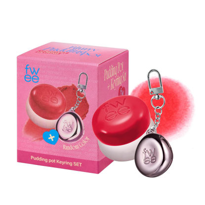 Picture of fwee Lip&Cheek Blurry Pudding Pot + Pendant Keyring | D-Day | Random Colored Keyring | Makeup Blush, Buildable Lightweight, Multi-Use Soft Matte Finish | 5g