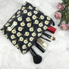Picture of GUTGNK Corduroy Ladies Cosmetic Bag, Large Capacity Canvas Cosmetic Bag Travel Toiletry Bag Accessories Organizer, Black Plum