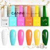 Picture of CANNI 9ml Hema-Free Gel Nail Polish Set- 6Pcs White Blue Orange Yellow Colors Gel Polish Kit, Soak Off LED Nail Gel Manicure Kit DIY at Home Salon Gifts for Women Girls