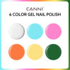 Picture of CANNI 9ml Hema-Free Gel Nail Polish Set- 6Pcs White Blue Orange Yellow Colors Gel Polish Kit, Soak Off LED Nail Gel Manicure Kit DIY at Home Salon Gifts for Women Girls