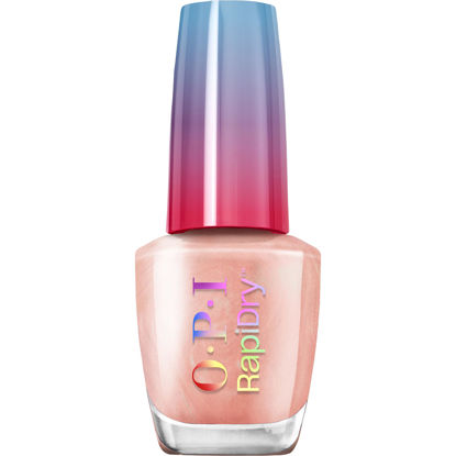 Picture of OPI RapiDry Stun n’ Done | Semi-sheer Soft Peach Shimmer Quick Dry Nail Polish | Vegan, Smudge Proof, Fast Drying