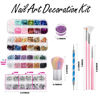 Picture of FANDAMEI Nail Art Kit, Nail Design Tools Kit with Nail Art Brushes, Nail Dotting Tools,Fine Glitter,Nail Butterfly, Nail Heart Glitter Sequins, Nail Foil Flakes, Nail Art Rhinestones, Nail Dust Brush