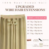 Picture of GOO GOO Wire Hair Extensions Real Human Hair, 12inch 100g Light Blonde Highlighted Blonde, Invisible Wire Hair Extensions with Transparent, Seamless Fish Line Hairpiece, Straight Remy Hair Extensions