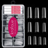 Picture of 100PCS Clear False Nails Tips and Nail Gule Kit, krofaue Half Cover Lady French Style Acrylic Artificial Tips 3Pcs Nail Glue for Nail Extension kit Nail Tips Art Salons and Home DIY