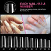 Picture of 100PCS Clear False Nails Tips and Nail Gule Kit, krofaue Half Cover Lady French Style Acrylic Artificial Tips 3Pcs Nail Glue for Nail Extension kit Nail Tips Art Salons and Home DIY
