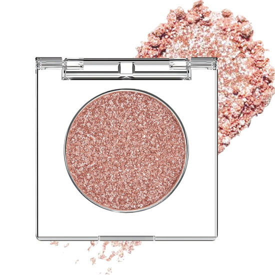Picture of Single Rose Gold Brown Glitter Shimmer Eyeshadow,Bright High Pigment Intense Monochrome Eye Shadow,Buildable Sparkly Eye Glitter Shimmer Finish,24 Hour Eye Makeup Longwear Waterproof,Blendable