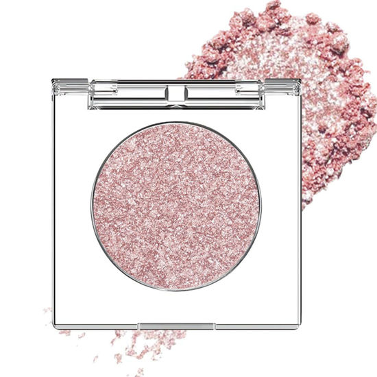 Picture of CAKAILA Single Rose Gold Glitter Shimmer Eyeshadow,Bright High Pigment Intense Monochrome Eye Shadow,Buildable Sparkly Eye Glitter Shimmer Finish,24 Hour Eye Makeup Longwear Waterproof,Blendable