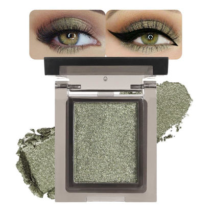 Picture of Single Nude Gold Shimmer Eyeshadow,Bright High Pigment Intense Monochrome Eye Shadow,Apply Makeup Easily,Glitter Pressed Powder Single Eyeshadow,24 Hour Eye Makeup Longwear Waterproof,Blendable
