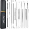 Picture of Pimple Popper Tool Kit - Boxoyx 10 Pcs Blackhead Remover Comedone Extractor Kit with Metal Case for Quick and Easy Removal of Pimples, Blackheads, Zit Removing, Forehead,Facial and Nose(Silver)