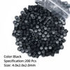 Picture of Vlasy 200Pcs 4mm Silicone Lined Micro Ring Beads for Hair Extensions 5Colors Apply (200Pcs Black)
