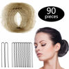 Picture of Zonon Bun Hair Nets Invisible Elastic Edge Mesh and U Shaped Pins Set, 50Pcs Individual Package Invisible Hair Nets, 40Pcs U Shaped Pins for Ballet Bun, Sleeping, Women and Wig (Light Linen)