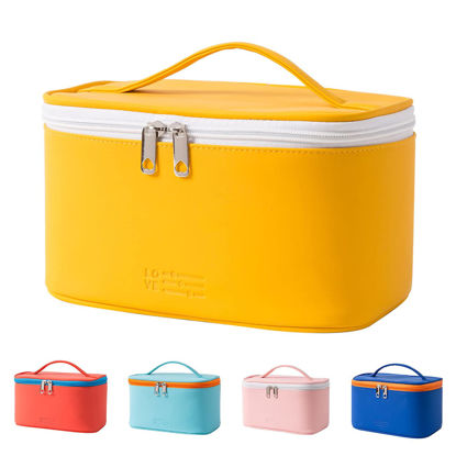 Picture of Meiyuuo Makeup Bag Cosmetic Bags Small for Women Ladies Zipper Pouch Makeup Organizer Waterproof Cute (Bright Yellow)