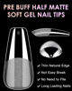 Picture of Soft Gel Nail Tips Medium Coffin, 120PCS Pre Buff Full Cover Nail Extenison Tips Half Matte Gel X Nail Tips BORNBYME