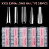 Picture of XXXL Nail Tips,BORNBYME Long Square Nail Tip Clear Nail Tips for Acrylic Nail Extension Press on Nails