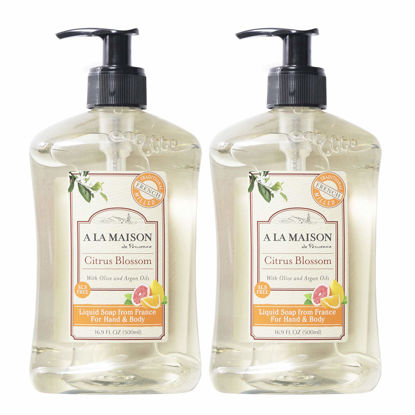 Picture of A LA MAISON French Liquid Hand Soap, Citrus Blossom - Natural Hand Wash Made with Essential Oils - Biodegradable, Plant-Based, Vegan, Cruelty-Free, Alcohol & Paraben Free (16.9 oz, 2 Pack)