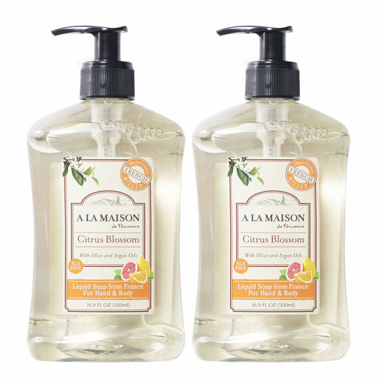 Picture of A LA MAISON French Liquid Hand Soap, Citrus Blossom - Natural Hand Wash Made with Essential Oils - Biodegradable, Plant-Based, Vegan, Cruelty-Free, Alcohol & Paraben Free (16.9 oz, 2 Pack)