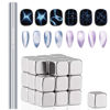 Picture of HYWWPFLAY 2Pcs/Set Cat Eye Nail Magnet Tool Square Magnet Stick Multi-Function Cat Eye Gel Nail Polish Magnetic Wand Cat Eye Nail Magnetic Magnet for Nails Salon Accessories