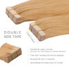 Picture of WENNALIFE Tape in Hair Extensions Human Hair, 20pcs 50g 14 inch Strawberry Blonde Remy Hair Extensions Straight Human Hair Tape in Extensions Skin Weft Tape Extensions Human Hair