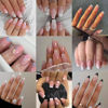 Picture of 9 Packs (216 Pcs) Press on Nails, Jsiallye Pink Gradient Press on Nails Square Coffin, Pearl French Press on Nails Almond, Glue on Nails for Girl Nail Art, 12 Size of Fake Nails - 9 Styles Nail Kits
