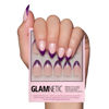 Picture of Glamnetic Press On Nails - Plum | Semi-Transparent Dark Plum Purple French Tip Short Almond False Nails, Reusable Stick On Fake Nails with Glue | Salon Quality | 15 Sizes - 30 Nail Kit