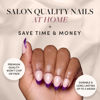Picture of Glamnetic Press On Nails - Plum | Semi-Transparent Dark Plum Purple French Tip Short Almond False Nails, Reusable Stick On Fake Nails with Glue | Salon Quality | 15 Sizes - 30 Nail Kit