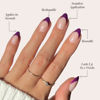 Picture of Glamnetic Press On Nails - Plum | Semi-Transparent Dark Plum Purple French Tip Short Almond False Nails, Reusable Stick On Fake Nails with Glue | Salon Quality | 15 Sizes - 30 Nail Kit