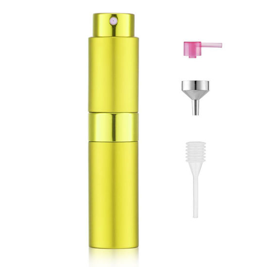 Picture of LISAPACK 8ML Atomizer Perfume Spray Bottle for Travel, Empty Refillable Cologne Dispenser, Portable Sprayer (Yellow)