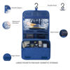 Picture of Lcsmaokin Large Capacity Toiletry Bag Travel Bag with Hanging Hook for Men and Women Waterproof Travel Cosmetic Bag Bathroom Storage Bag for Brushes Set, Full-Sized Shampoo, Toiletries, (Navy Blue)
