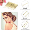 Picture of Cehony U Shaped Hair Pins, 200 Count for Women Lady Girls Bobby Pins French Historical Hair Pin Hair Styling Pins Hair Accessories, Blonde, 2.4 Inch