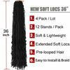 Picture of 4 Packs Soft Locs Crochet Hair Pre Looped 36 Inch Long Faux Locs Crochet Braids Curly Wavy Goddess Locs Dreadlocs Synthetic Hair For Black Women (1B, 36 Inch(Pack of 4))