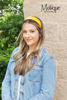 Picture of Motique Accessories 2 Inch Wide Leather Like Headband Solid Hair band (Mustard)