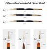 Picture of FULINJOY 3 Pcs Nail Drawing Pen, Dual End Nail Art Pen Brush Acrylic Round Flat Painting Drawing Liner Nail Tools