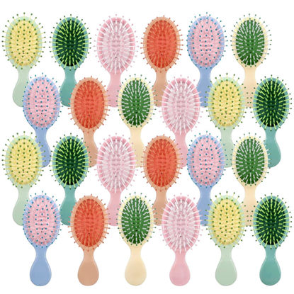 Picture of 24 Pieces Mini Wet Hair Brush, Travel Detangling Brush, for Most Hair Types, with Ease Knots Without Tears or Breakage, Multicolor