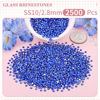 Picture of 2500PCS SS10/2.8mm Crystal Rhinestones (Blue/Sapphire), Bedazzling Flatback Glass Rhinestones for Crafting DIY Nail Art Makeup Decoration, Gems Diomand Charms for Tumbler Shoes Clothing Mug