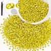 Picture of 3000PCS SS12/3mm Crystal Rhinestones (Lemon Yellow), Bedazzling Flatback Glass Rhinestones for Crafting DIY Nail Art Makeup Decoration, Gems Diomand Charms for Tumbler Shoes Clothing Mug