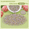 Picture of 5000PCS SS6/2mm Crystal Rhinestones (Crystal AB), Bedazzling Flatback Glass Rhinestones for Crafting DIY Nail Art Makeup Decoration, Gems Diomand Charms for Tumbler Shoes Clothing Mug