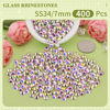 Picture of 400PCS SS34/7mm Crystal Rhinestones (Crystal AB), Bedazzling Flatback Glass Rhinestones for Crafting DIY Nail Art Makeup Decoration, Gems Diomand Charms for Tumbler Shoes Clothing Mug
