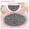 Picture of 3000PCS SS12/3mm Crystal Rhinestones (Black Diamond), Bedazzling Flatback Glass Rhinestones for Crafting DIY Nail Art Makeup Decoration, Gems Diomand Charms for Tumbler Shoes Clothing Mug