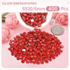 Picture of 400PCS SS30/6mm Crystal Rhinestones (Light Red/Light Siam), Bedazzling Flatback Glass Rhinestones for Crafting DIY Nail Art Makeup Decoration, Gems Diomand Charms for Tumbler Shoes Clothing Mug