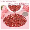 Picture of 3000PCS SS8/2.5mm Crystal Rhinestones (Light Red/Light Siam), Bedazzling Flatback Glass Rhinestones for Crafting DIY Nail Art Makeup Decoration, Gems Diomand Charms for Tumbler Shoes Clothing Mug