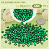 Picture of 600PCS SS30/6mm Crystal Rhinestones (Emerald Green), Bedazzling Flatback Glass Rhinestones for Crafting DIY Nail Art Makeup Decoration, Gems Diomand Charms for Tumbler Shoes Clothing Mug