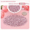 Picture of 2000PCS SS12/3mm Crystal Rhinestones (Light Pink), Bedazzling Flatback Glass Rhinestones for Crafting DIY Nail Art Makeup Decoration, Gems Diomand Charms for Tumbler Shoes Clothing Mug